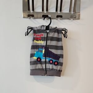 Buster Brown Gray Striped Vest with Colorful Truck Design